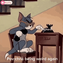 a cartoon of tom and jerry talking on a phone