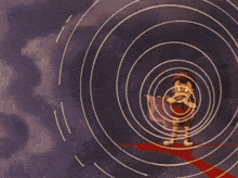 a cartoon character is surrounded by circles with the number 63 on them