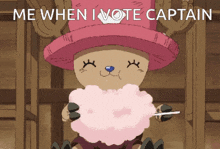 a cartoon character eating cotton candy with the words me when i vote captain