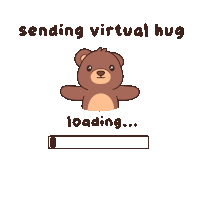 a cartoon of a teddy bear that says sending virtual hug