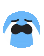 a pixel art of a crying face with tears coming out of it .