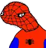 a cartoon of a spider man with a spider on his chest and a spider on his back .