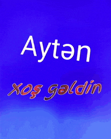 a blue background with the word aytan in white letters