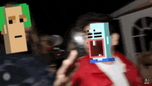 a man with a mask on his face is being filmed
