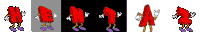 a cartoon drawing of a person with the letter n on their legs