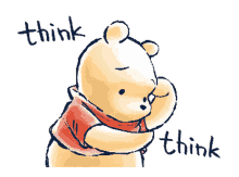 pooh think pooh bear winnie the pooh cute