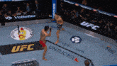 two men are fighting in a ufc ring sponsored by crypto.com