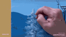 a person is painting a picture with the words made in animatica
