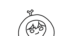 a drawing of a person 's face with a purple background