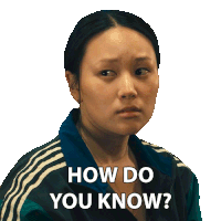 a sticker of a woman with the words how do you know on it