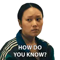 a sticker of a woman with the words how do you know on it