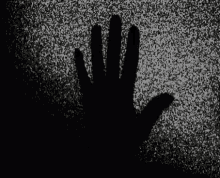 hand static tv black and white