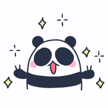 panda bling bling happy satisfaction delight