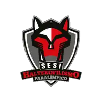 a logo for sesi halterofilismo paralimpico with a wolf