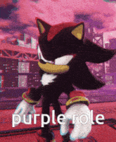 a picture of shadow the hedgehog with the words purple role