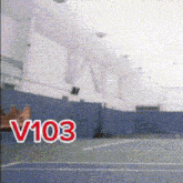 a tennis court with the word v103 on the bottom