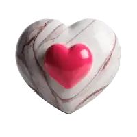 a marble heart with a pink heart in the center