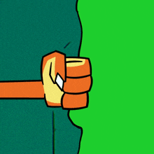 a cartoon drawing of a hand reaching out towards another hand