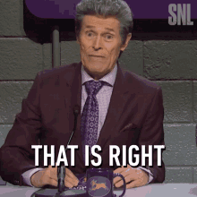 That Is Right Willem Dafoe GIF - That Is Right Willem Dafoe Saturday Night Live GIFs