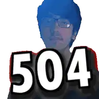 a man with glasses and the number 504