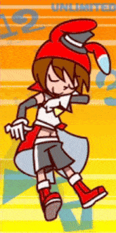 a cartoon character with the number 12 unlimited on the bottom right