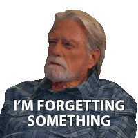 a man with a beard and a plaid shirt says i 'm forgetting something
