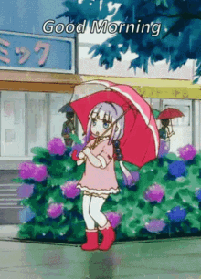 Anime Good Morning GIF - Anime Good Morning Umbrella GIFs