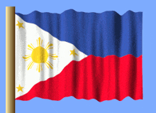 a red white and blue flag with a yellow sun on it