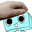 a cartoon character with a brown hat on his head .