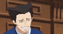 a cartoon of a man in a suit making a silly face