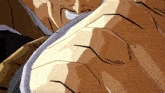 a close up of a cartoon character 's arm and chest