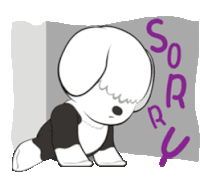 Sorry White Dog Sticker