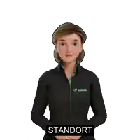 a woman wearing a black shirt that says simax on the front