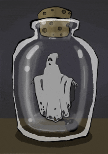 Fantome Dans Un Bocal Ghost In A Jar GIF - Fantome Dans Un Bocal Fantome Ghost In A Jar GIFs