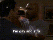 a man says i 'm gay and stfu in a blurry video