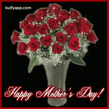 happy mothers day gif with rose flowers in a vase mothers day moms day mom day mothers day wishes