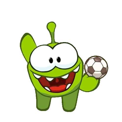 Playing Soccer Om Nom Sticker - Playing Soccer Om Nom Cut The Rope Stickers