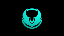 a blue circle with a black u on it