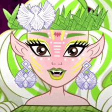 a cartoon character with a crown on her head