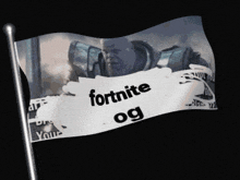 a flag with a picture of thanos and the words fortnite og on it