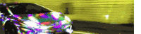 a blurry picture of a car driving down a street