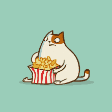 Fat Cats Popcorn GIF