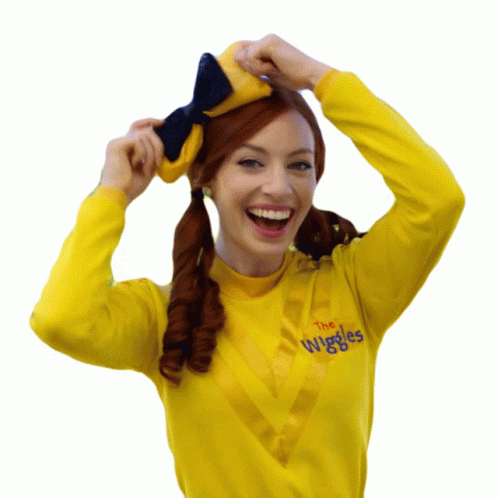 Fixing Hair Bow Emma Wiggle Sticker - Fixing Hair Bow Emma Wiggle The  Wiggles - Discover & Share GIFs