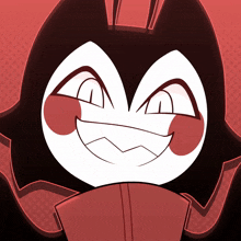 a drawing of a penguin with a big smile on it 's face