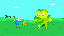 a cartoon of finn and jake standing next to each other