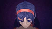 a close up of a girl with a headband on