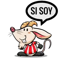 a cartoon rat with a speech bubble saying si soy
