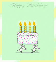 happy birthday rat candles cake