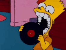 Bart Eating Record GIF - Bart Eating Record Simpson GIFs