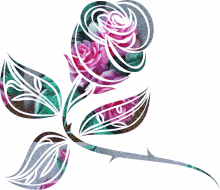 a ti%C3%A9d rose flower colorful artwork